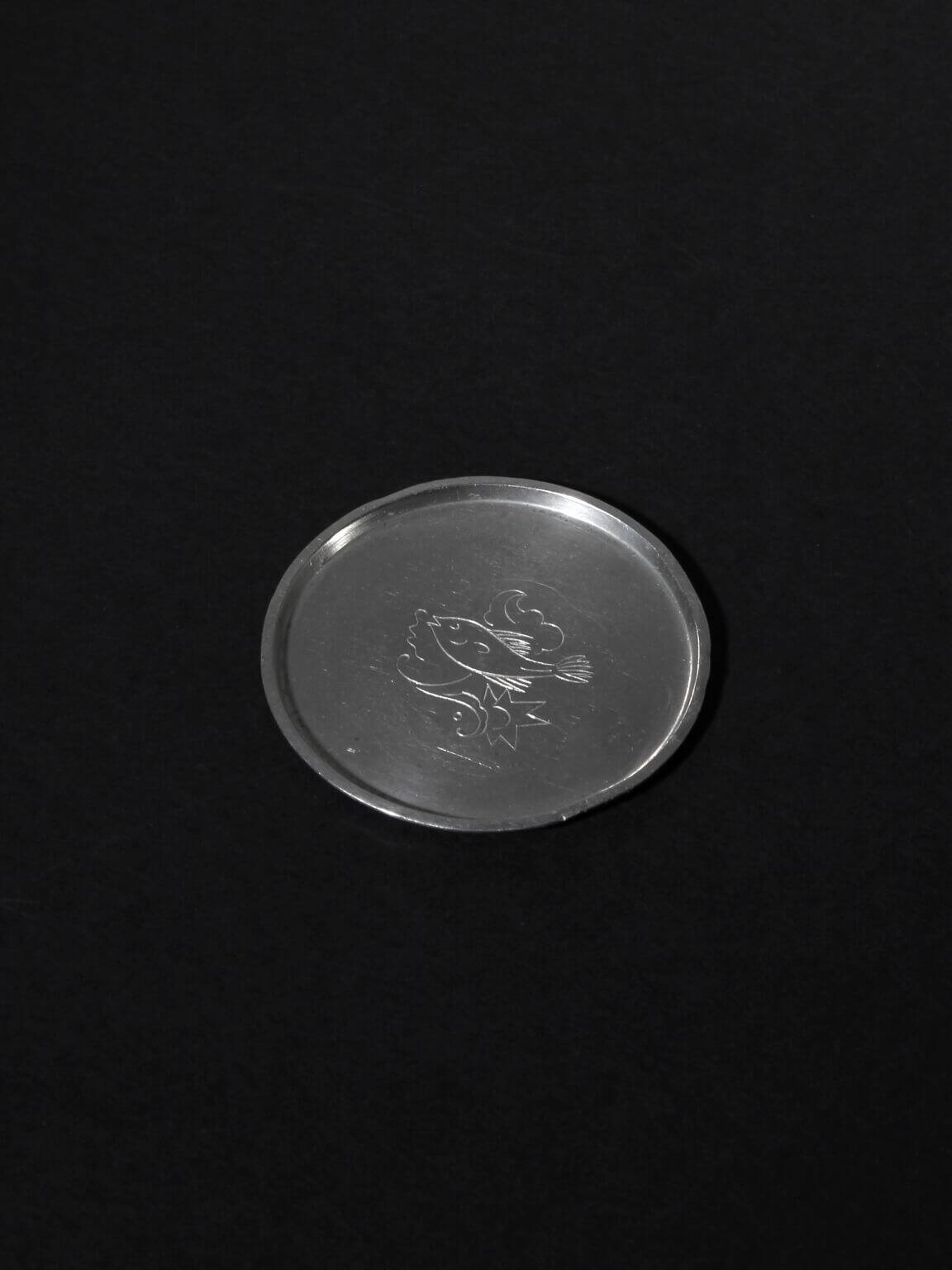 Just Andersen Art Deco Pewter Coaster With Fish Motifs, Denmark, 1933