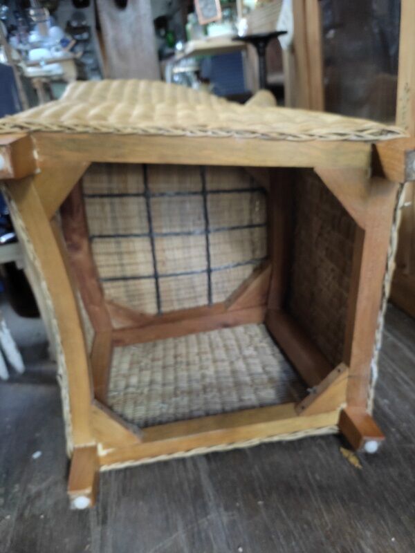 Armchair chair wicker feet wood