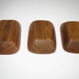 Set of three teak cups 15 x 10 cm