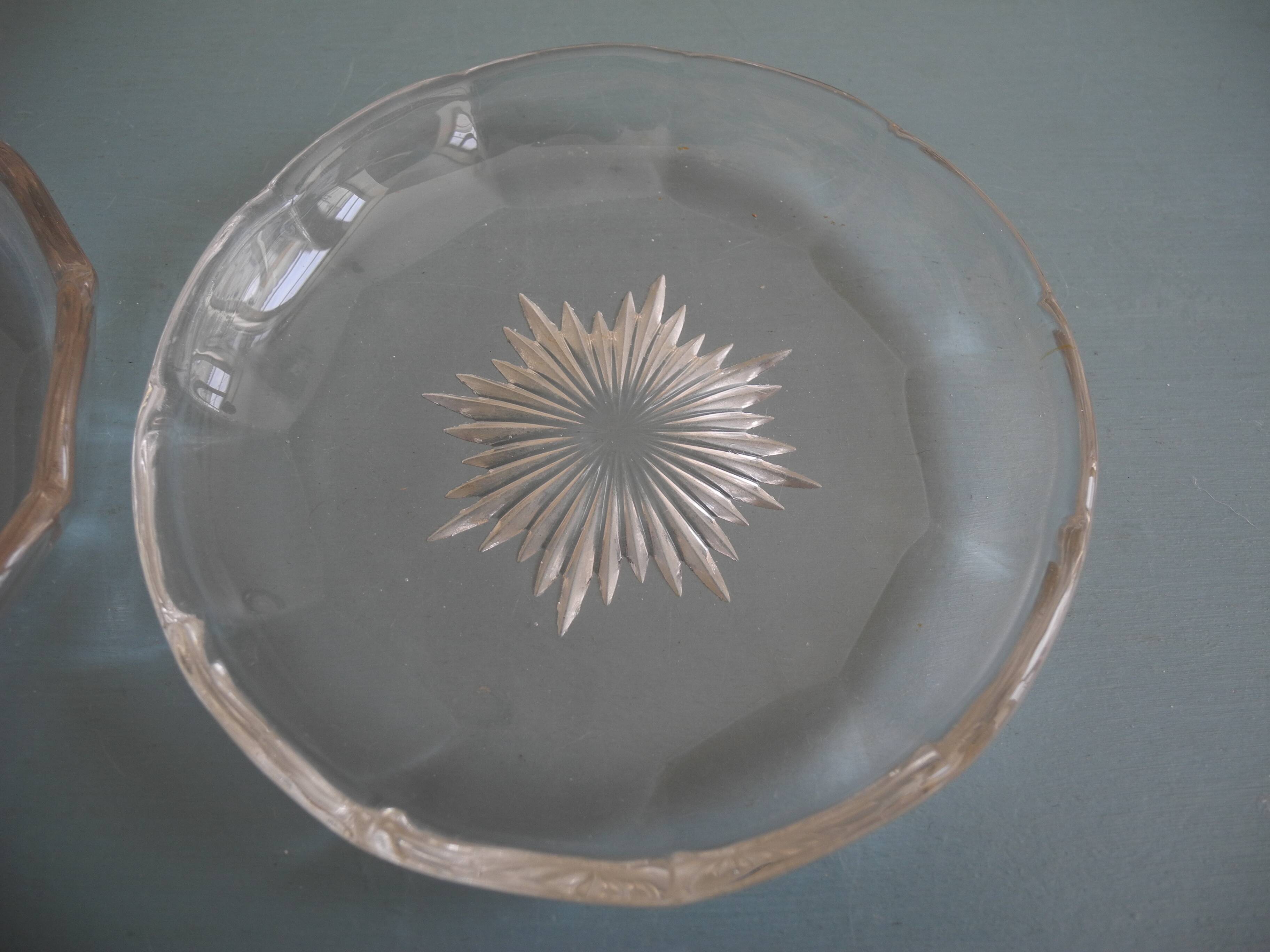 Val St Lambert crystal coasters for bottles