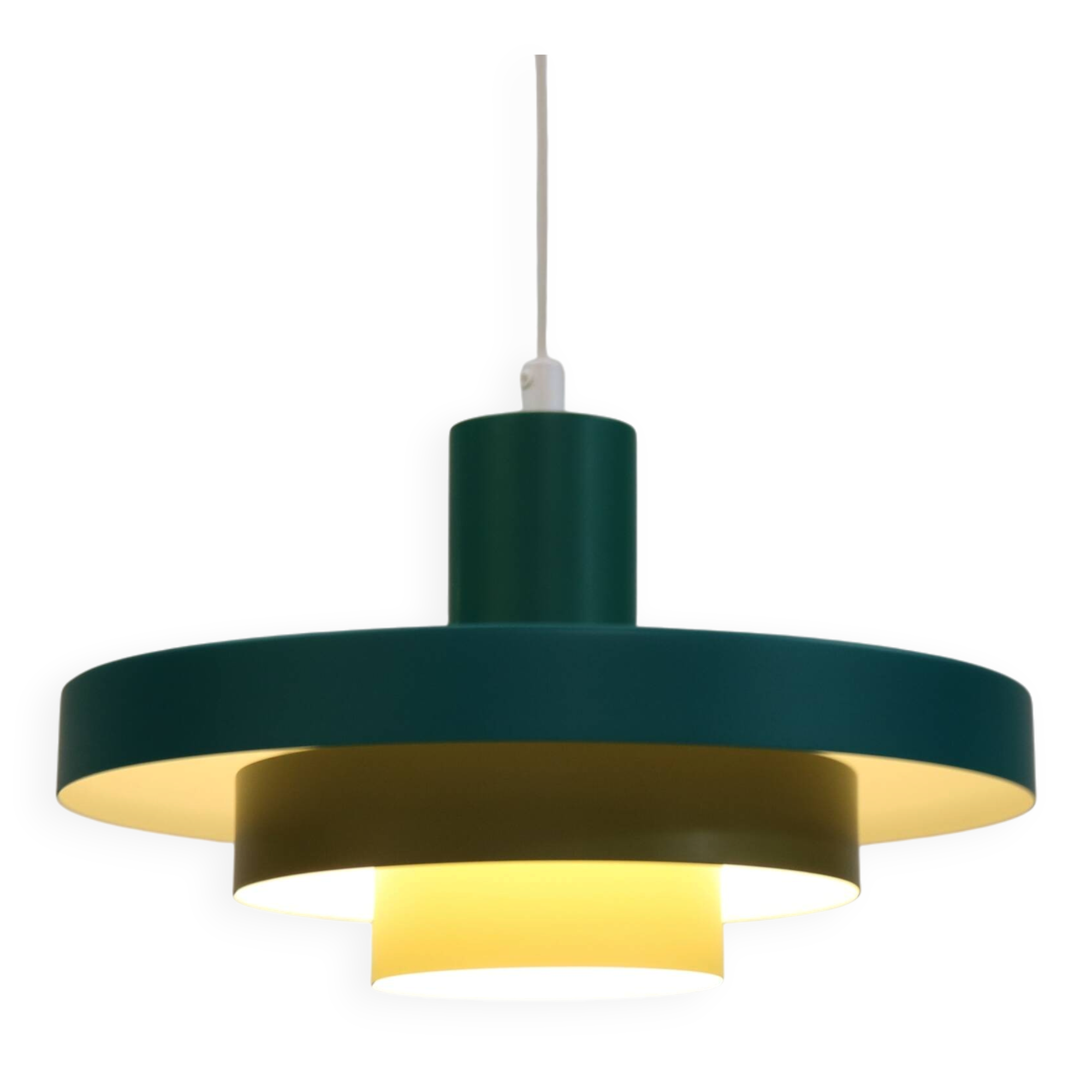 Unique colorful Danish blue and green design lamp  - Denmark 1970 -