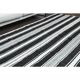 1970s Vintage Turkish Oushak Handmade  White Black Runner Rug  182x296