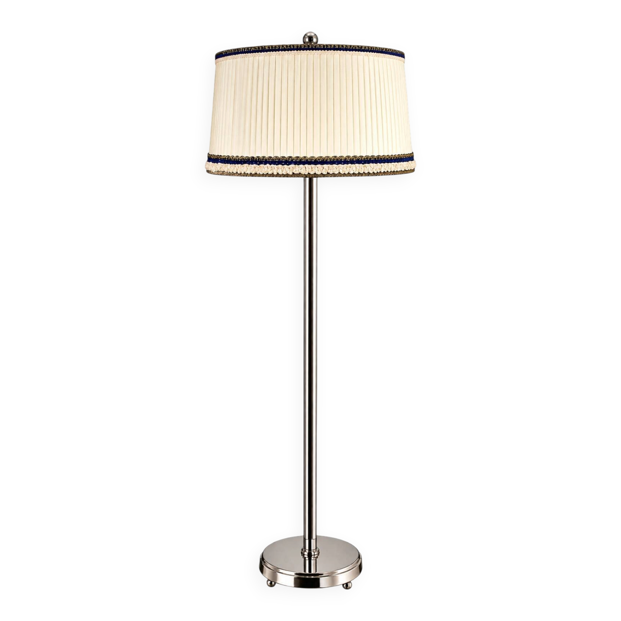 Art Deco floor lamp, 1930s, nickel-plated steel