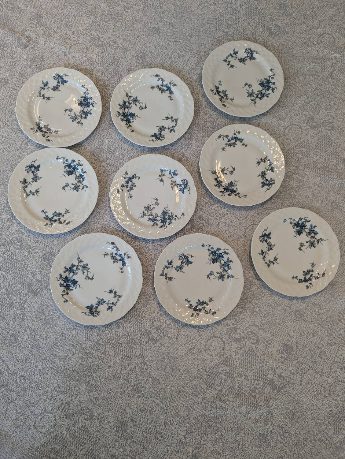 9 L.Bernardaud porcelain dessert plates