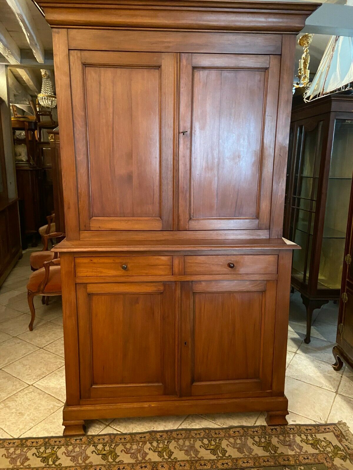 Buffet two bodies in cherry tree louis-Philippe style