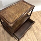 Meuble années 70 en osier tressé