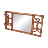 Patères-miroir en rotin