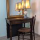 Blue and white alabaster living room lamp