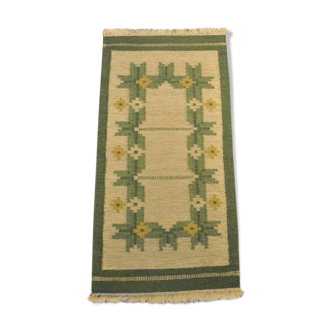 Scandinavian Rollakan entry mat, hand-woven wool, Sweden, 1950