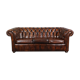 Chesterfield sofa in old cowhide 2.5 seats