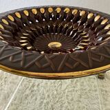 Large decorative openwork ceramic dish Vallauris 60s