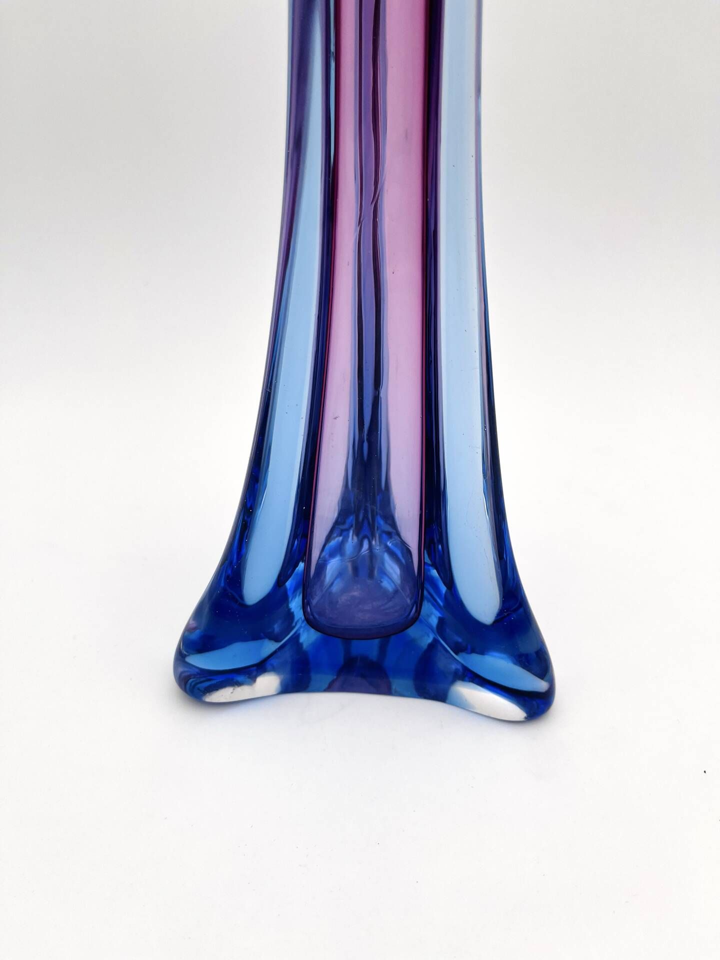 Large Sommerso Vase Murano Violet Blue 34cm