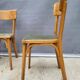 Trio chaises bistrot Baumann 1950 simili vert chiné