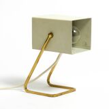 Great Mid Century metal bedside lamp with brass base by Kaiser Leuchten