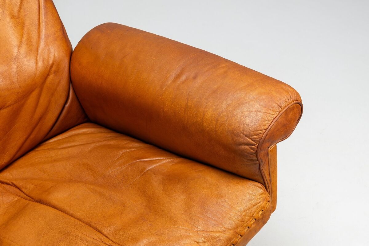 De Sede DS-31 high-back lounge chair in natural leather, Switzerland, 1970