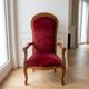 Louis XV armchair in wood and red velvet