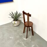 Brutalist chair in solid oak, 1900