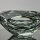 Ashtray Sommerso grey by seguso, faceted glass, murano, italy, 1970