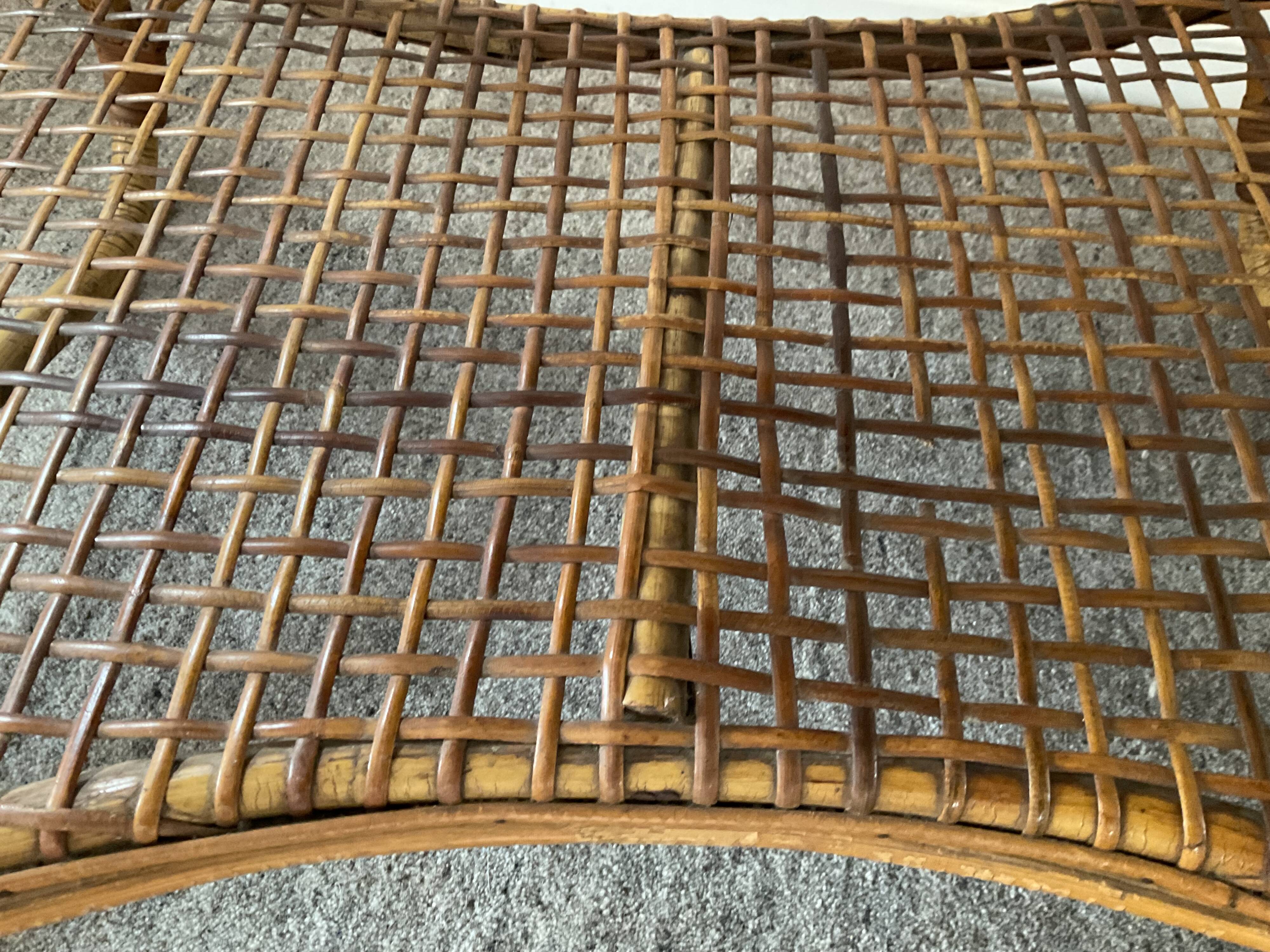 Vintage coffee table from the 50s in rattan