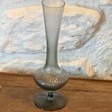 Vintage soliflore twisted glass grey vase