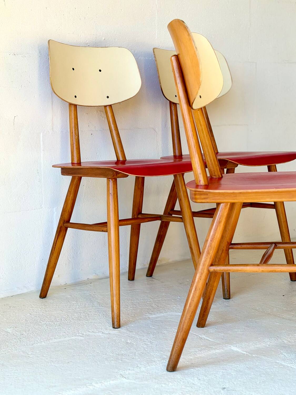 Dining Red Chairs by TON, 1960’