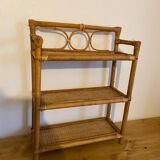 Rattan and bamboo shelf