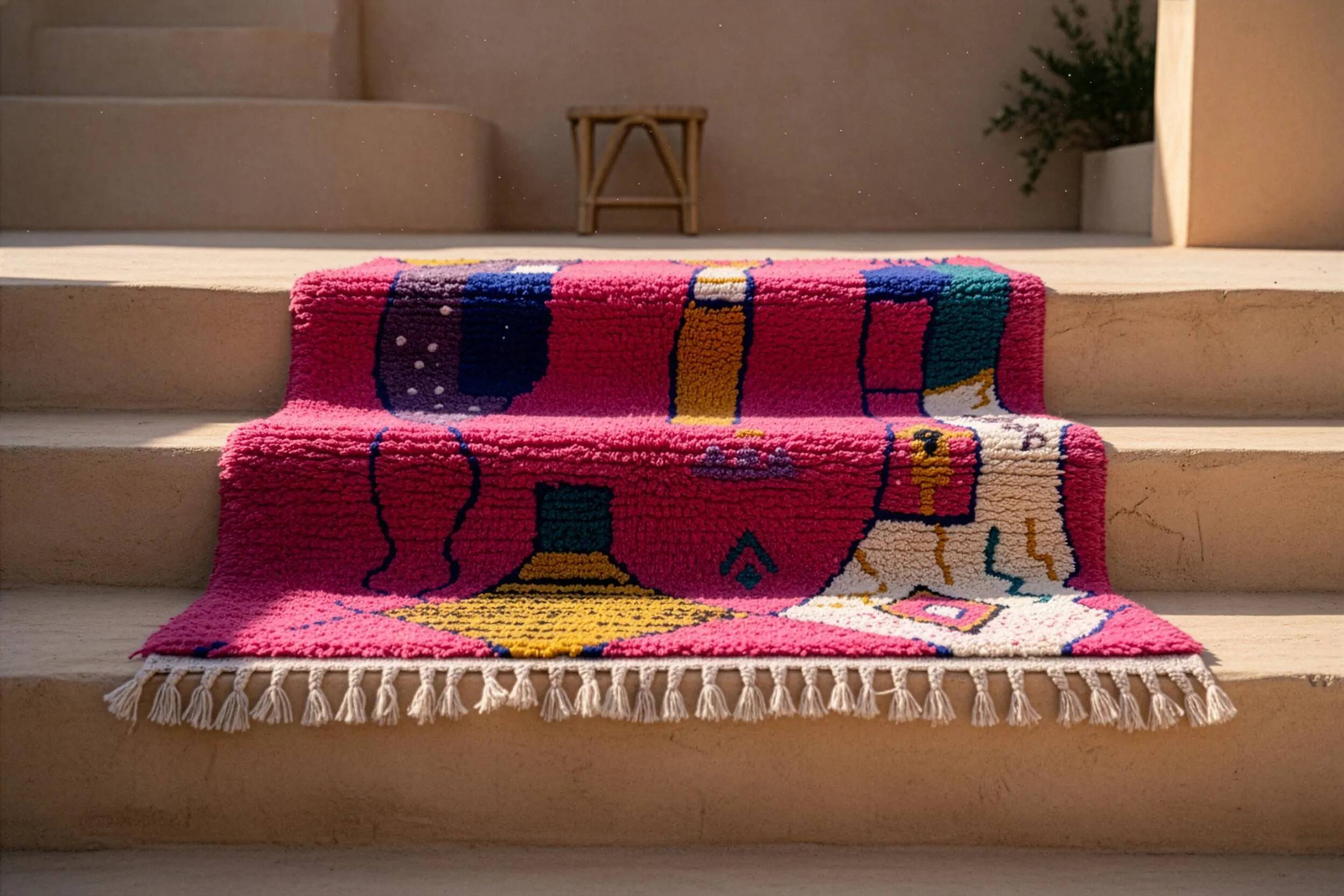 Natural handmade Berber rug 3x2 m