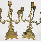 Antique 4-flame candlesticks