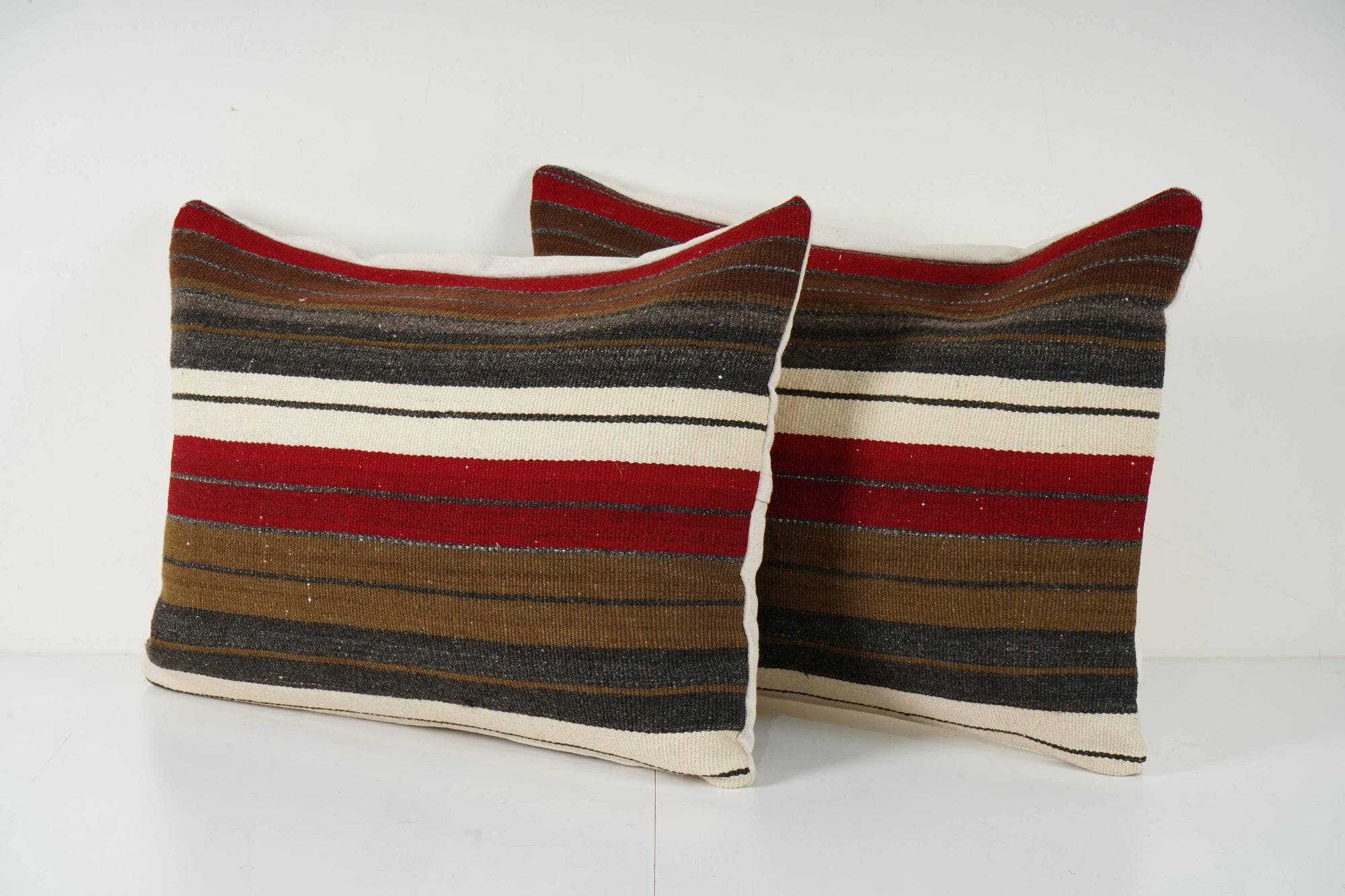 Set of 2 vintage kilim cushion covers 46x61 cm
