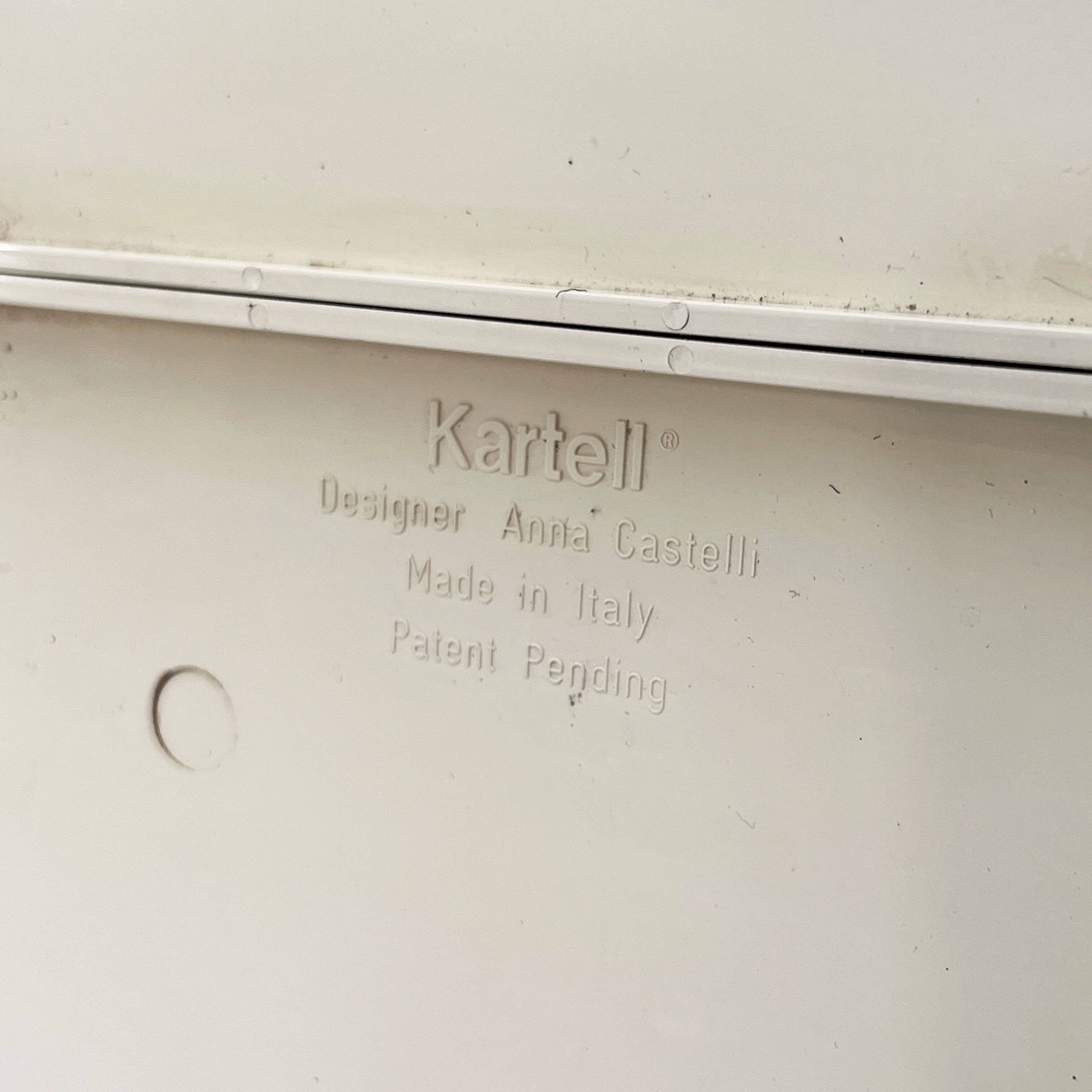 Miroir Space Age Blanc par Anna Castelli Ferrieri pour Kartell 1970