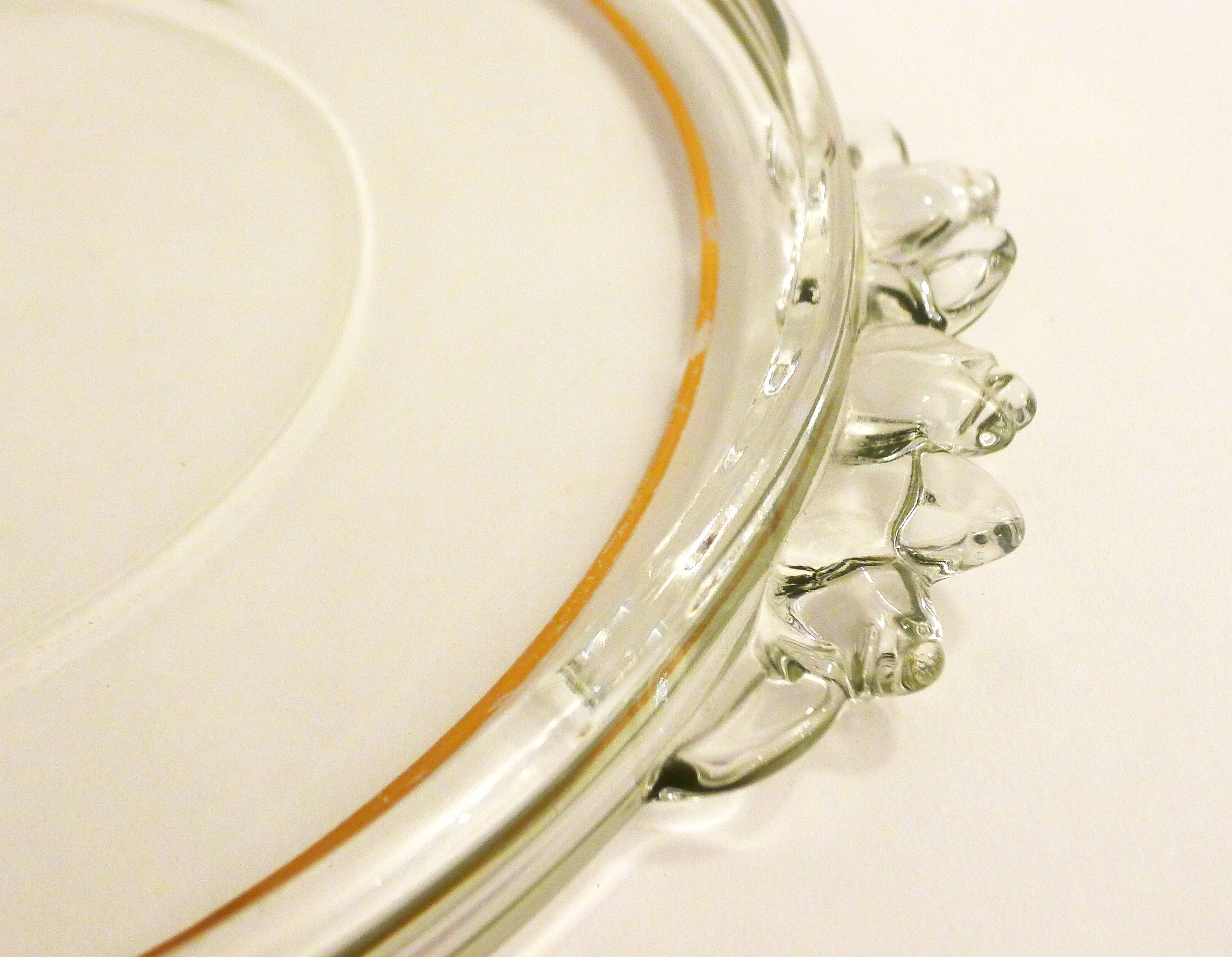 Round dish 1940's with flower handles