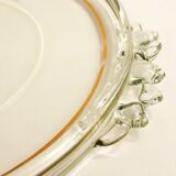 Plat rond 1940' anses fleurs