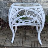Table d’appoint en rotin blanc Peacock 1970
