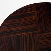 Table basse Bauhaus en chrome et Macassar de Kovona, années 1950.
