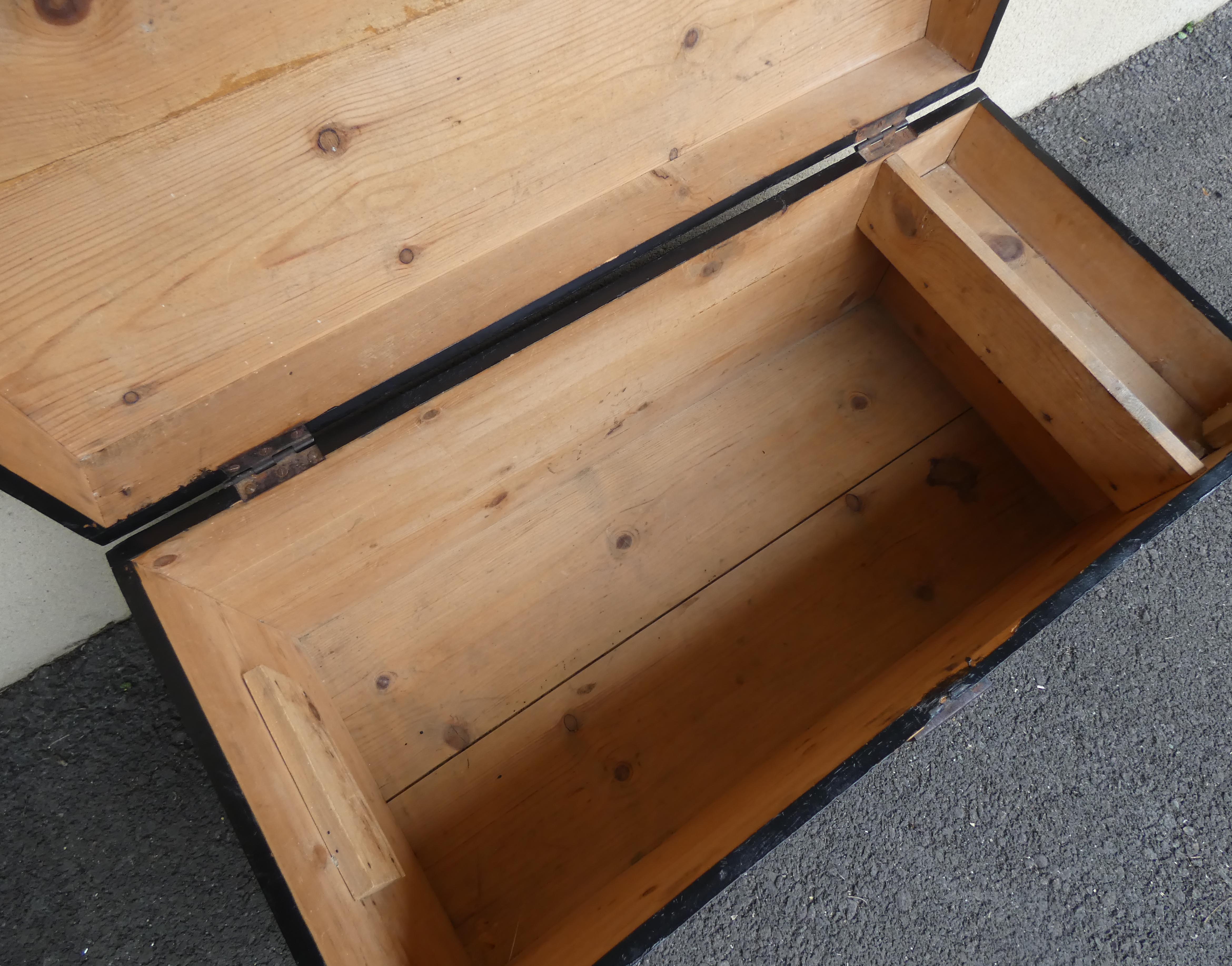 Old blackened wooden chest 19th