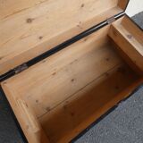 Old blackened wooden chest 19th