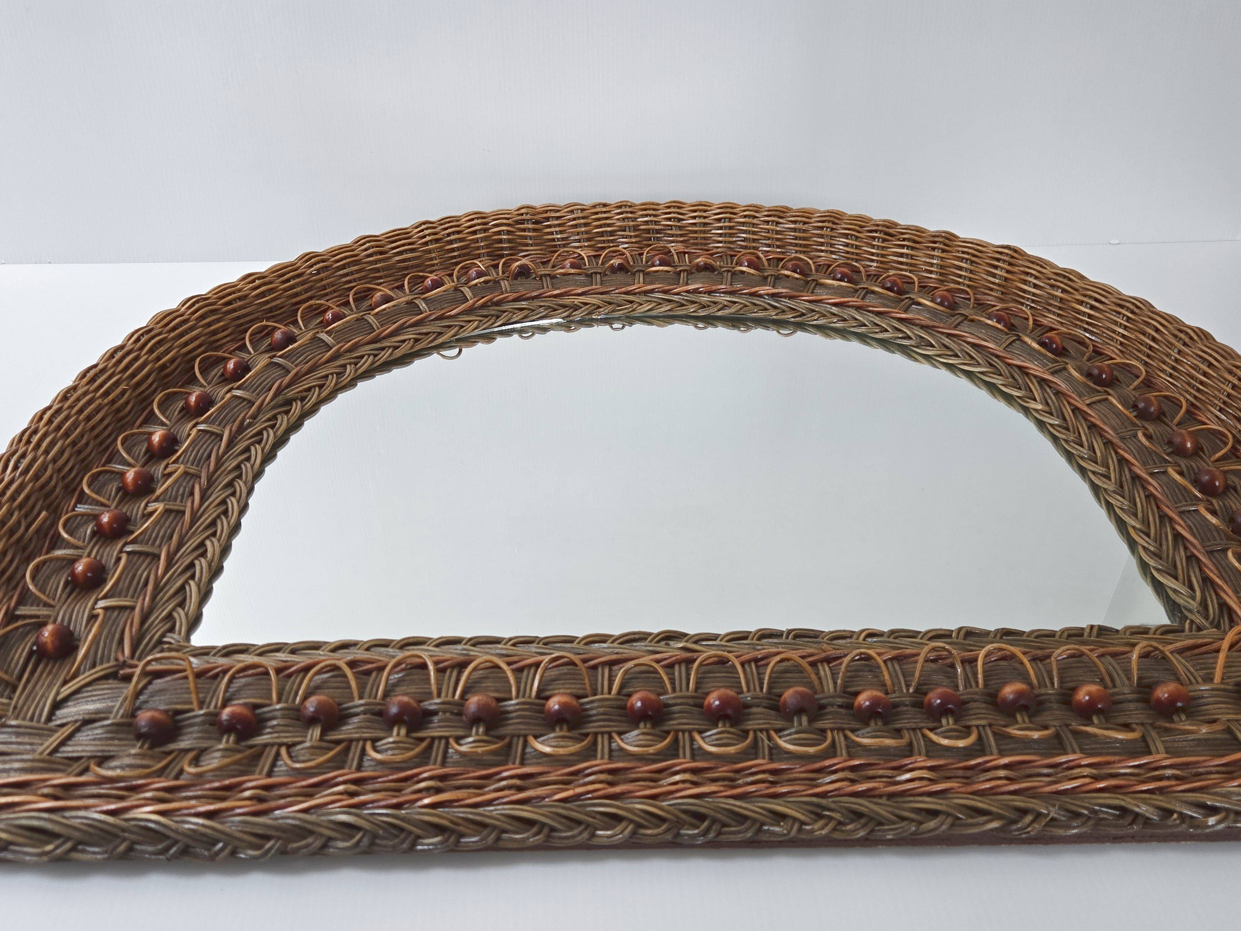 Vintage rattan mirror 1960