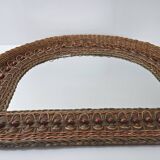 Vintage rattan mirror 1960