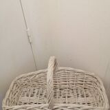 Vintage white wicker basket for flowers or others