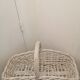 Panier en osier blanc vintage pour fleurs ou autres