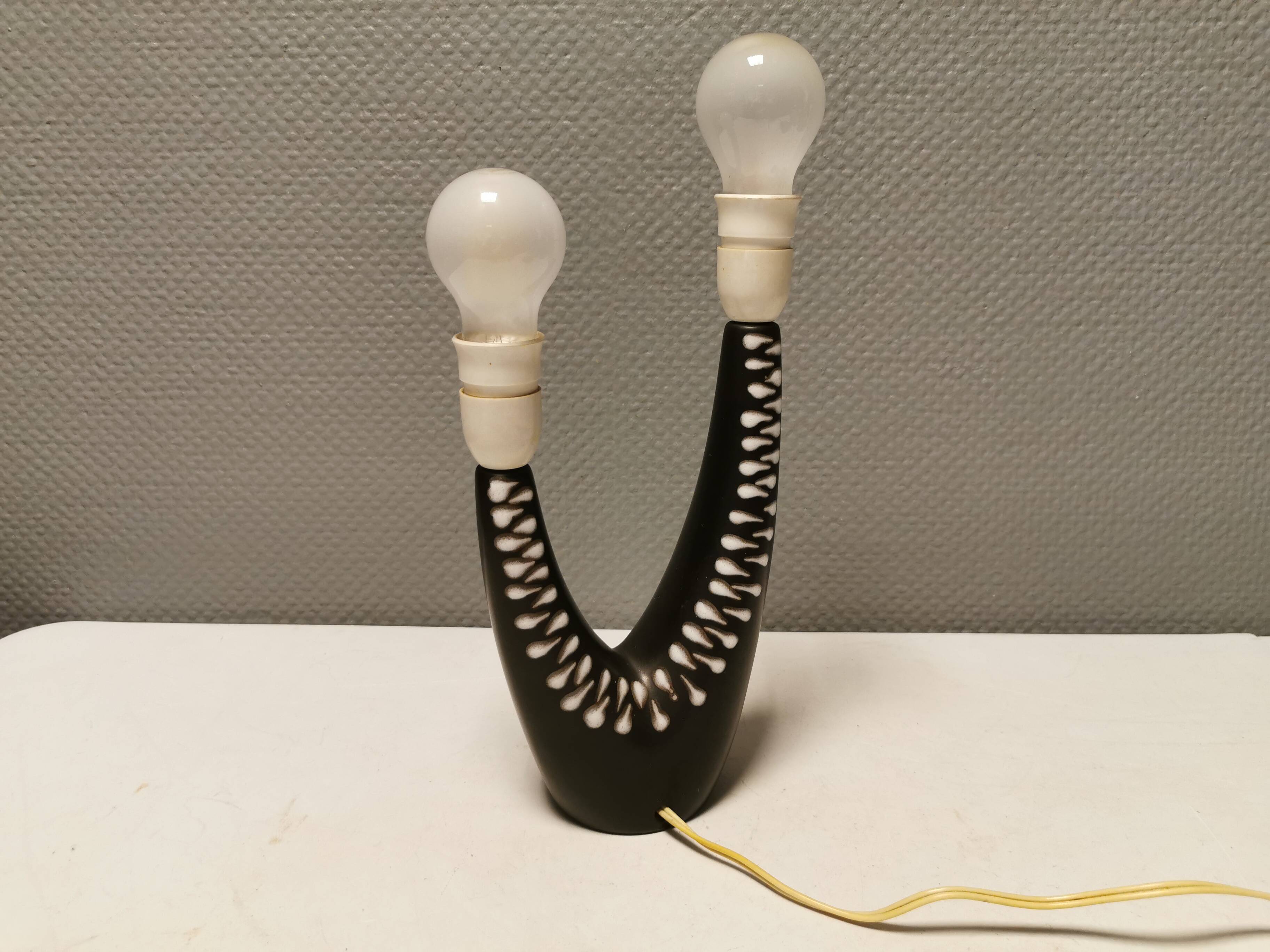 Table lamp with two light sources in the Burgundia series No. 977 for Søholm Ceramics Denmark