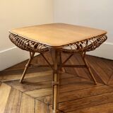 Vintage rattan coffee table