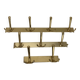 Three vintage 1960s gold coat racks with 4, 3 and 2 hooks