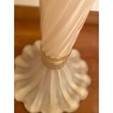 1990s Italian Venetian White and Gold Murano Glass Style Coffee Table
