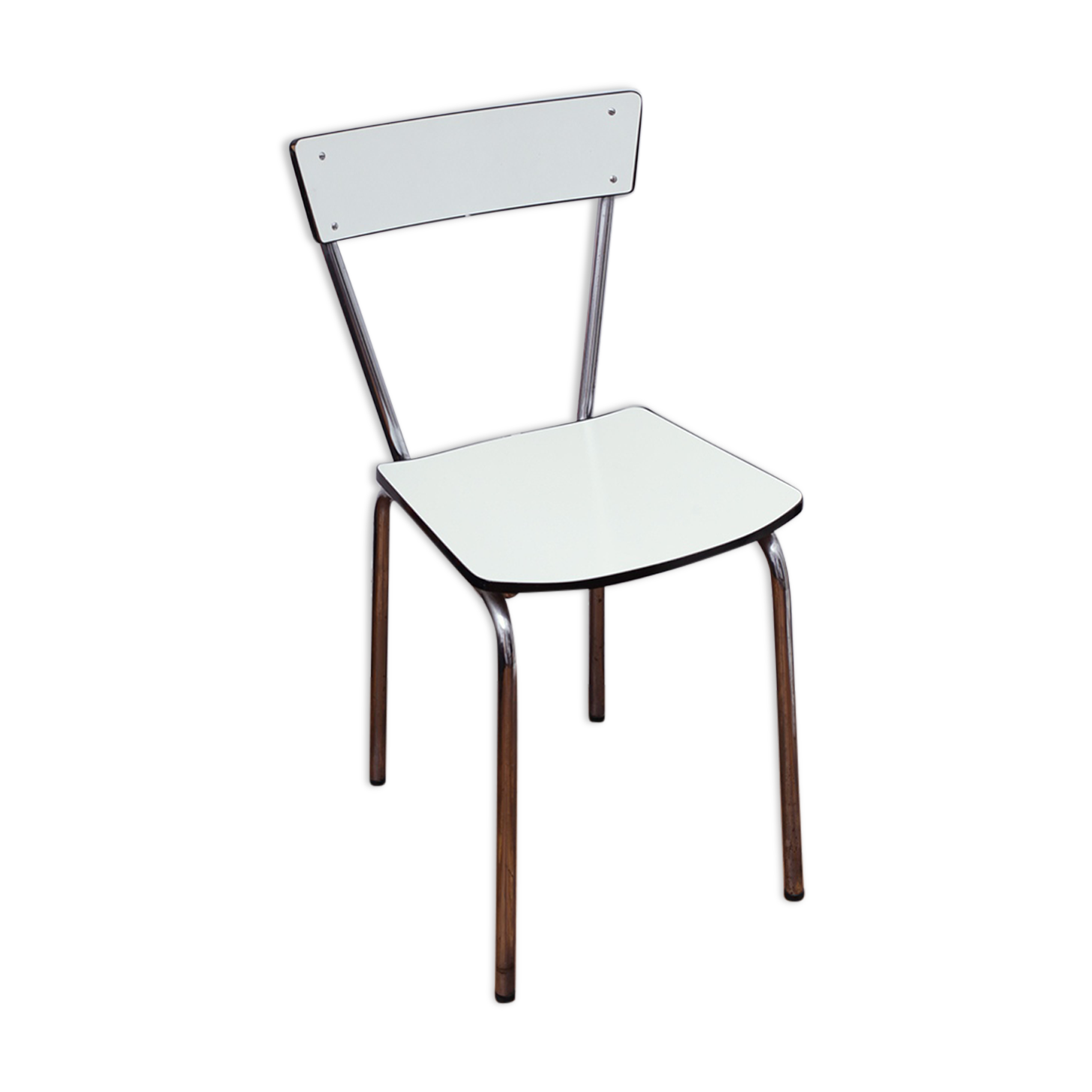 White and black formica chair 70s