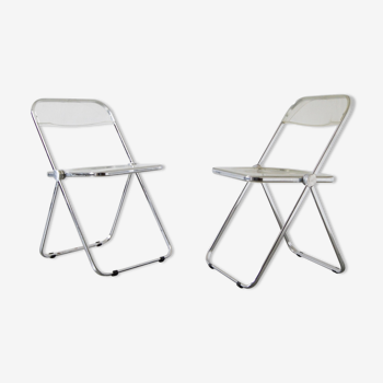 Mid-Century Plia Folding Chair by Giancarlo Piretti for Castelli / Anonima Castelli set of 2