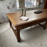 Solid walnut farmhouse castle table 1900 XXL