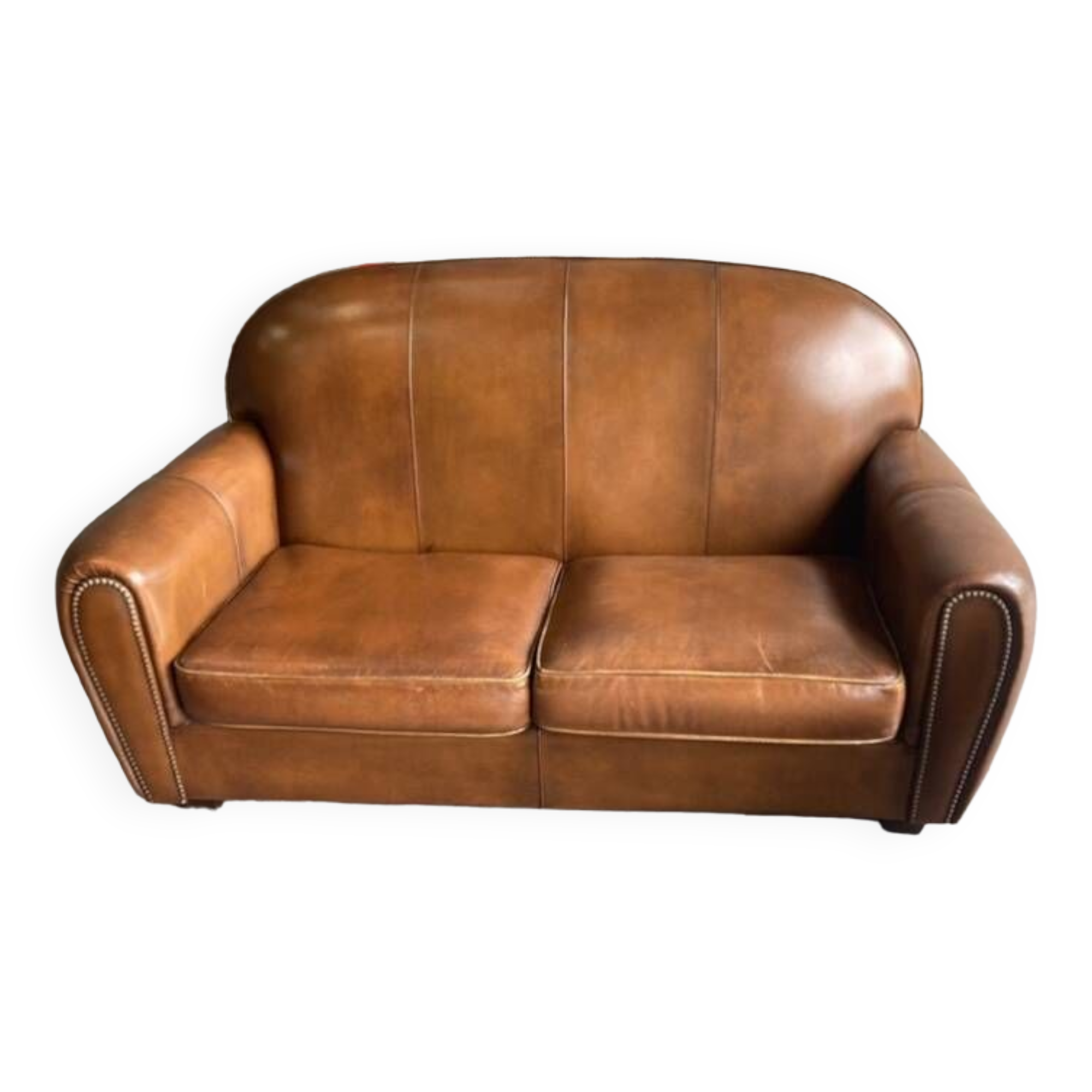 Old leather club sofa
