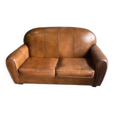Old leather club sofa