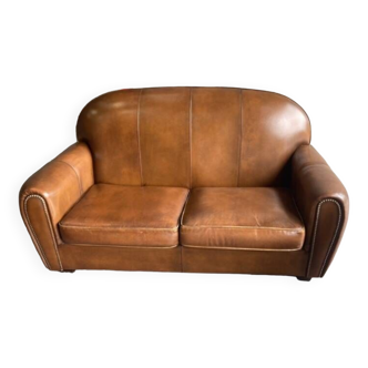 Old leather club sofa